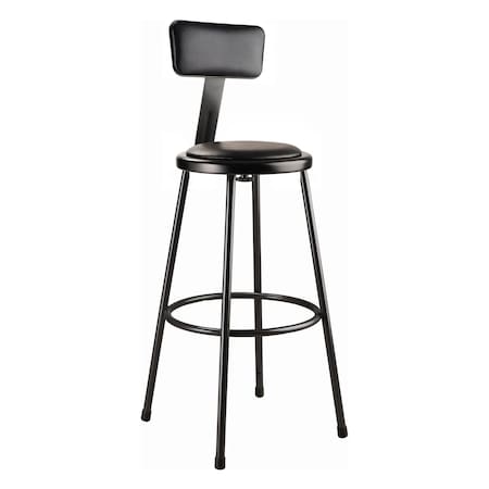 National Public Seating Black Vinyl Stool Back, 30", Stationary 6430B-10